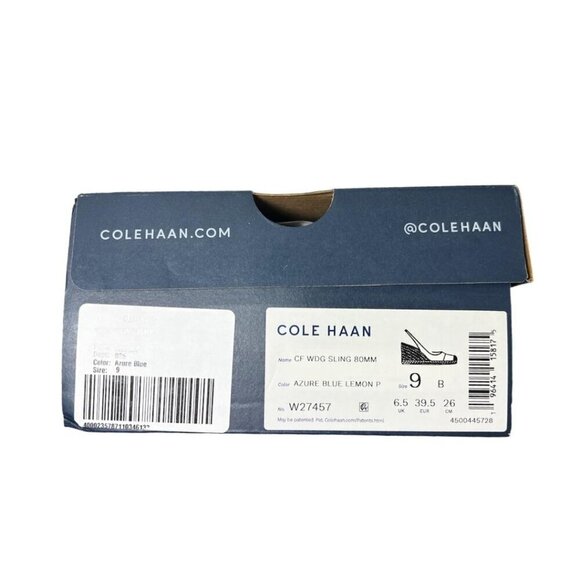 Cole Haan Womens Blue Vibrant Floral Slingback Espadrille Wedge Sandals Sz 9 New - Picture 9 of 11